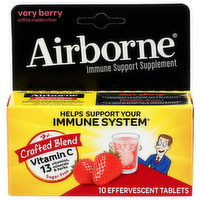 Airborne Very Berry Artificial Strawberry Flavor Crafted Blend Vitamin c 13 Vitamins, Minerals & Herbs - 10 Count