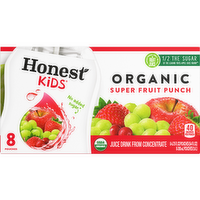 Honest Super Fruit Punch Juice Drink Pouches Organic - 6.75 Fluid Ounce - 8 Count