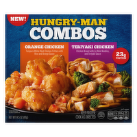 Hungry-Man Combos, Orange Chicken And Teriyaki Frozen Meal - 14.5 Ounce