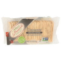 LA PANZANELLA Cracked Pepper Mini Croccantini Artisan Crackers - 6 Ounce