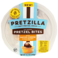 PRETZILLA Freash Bread Pretzel ® Soft Bite Tub w Nacho Cheese Cup - 12.3 Ounce
