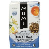 Numi Cool & Soothing Cup Of Fennel, Ginger & Peppermint Caffeine-Free Herbal Supplement In A Teabag Congest Away - 0.071 Ounce - 16 Count
