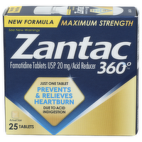 Zantac 360° Famotidine Tablets Usp 20 Mgacid Reducer - 25 Count
