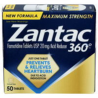 Zantac 360° Famotidine Tablets Usp 20 Mgacid Reducer - 50 Count