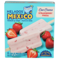 Helados Mexico Strawberry Fresa Premium Ice Cream - 3 Fluid Ounce - 6 Count