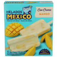 Helados Mexico Mango Premium Fruit Ice Cream Bars - 2.75 Fluid Ounce - 6 Count