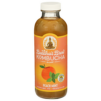 BUDDHA'S BREW Buddhas Peach Mint Kombucha - 16 Fluid Ounce