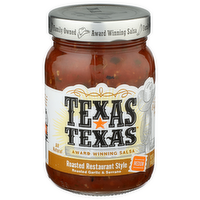 Texas Texased Garlic & Serrane Medium Award Winning Salsa - 16 Ounce