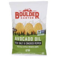 Boulder Canyon Sea Salt And Pepper Kettle Chips Avocado Oil Avacado Cracked - 5.25 Ounce