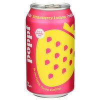 Poppi Strawberry Lemon Flavored Prebiotic Carbonated Soft Drink, Single Can - 12 Fluid Ounce - 1 Count