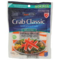 TRANS-OCEAN PRODUCTS Crab Classic Leg Style Imitation - 8 Ounce