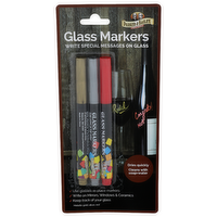Parker & Barley Metallic Gold, Silver, Red Glass Markers - 1 Each