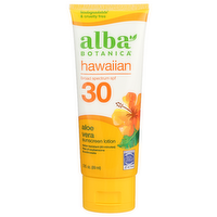 Alba Botanica Aloe Vera Hawaiian SPF30 Sunscreen Lotion Sun Spf 30 - 3 Fluid Ounce