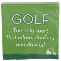 Design Design Golf Drink And Drive Beverage Napkins - 20 Count