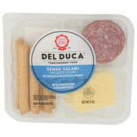 CREMINELLI FINE MEATS Variety Snack Pack Del Duca Genoa, Provolone & Breadstick - 3 Ounce