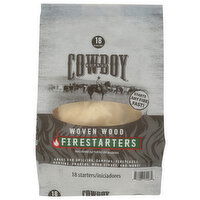 COWBOY 6x18ct Woven Wood Firestarters Cs - 18 Count