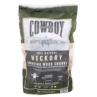 Cowboy Brand Hickory Smoking Wood Chunks - 350 Cubic inch