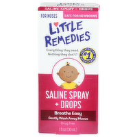 Little Remedies For Noses Saline Spray + Drops - 1 Fluid Ounce