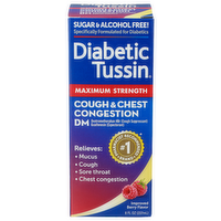 Diabetic Tussin Improved Berry Flavor Cough & Chest Congestion Dm - 8 Fluid Ounce