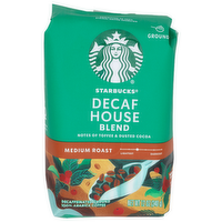 Starbucks Medium Roast Notes Of Toffee & Dusted Cocoa Decaf House Blend - 12 Ounce