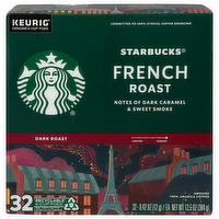 Starbucks French Roast Dark Keurig Genuine K-Cup Pods Ground 100% Arabica Coffee - 0.013 Ounce - 32 Count