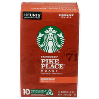 Starbucks Chocolate & Toasted Nut Keurig Genuine K-Cup Pods Pike Place Medium Roast Ground Coffee - 0.44 Ounce - 10 Count