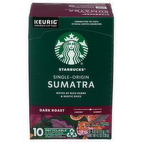 Starbucks Coffee, Ground, Dark Roast, Sumatra, Single Origin, K-Cup Pods