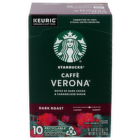 Starbucks Dark Roast Keurig Genuine K-Cup Pods Caffe Verona Ground 100% Arabica Coffee - 0.042 Ounce - 10 Count