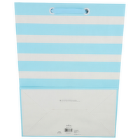Hallmark Blue Horizontal Stripe Gift Bag - 1 Each