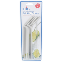 HIC KITCHEN Drinking Straws - 4 Count