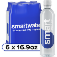 smartwater Water Bottles Vapor Distilled And Electrolytes - 16.9 Fluid Ounce - 6 Count