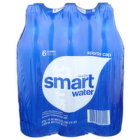 Glaceau Smartwater Vapor Distilled Water Sports Cap - 23.7 Fluid Ounce - 6 Count