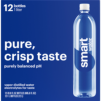 smartwater Electrolye Vapor-Distilled Water Bottles In Cardboard Box, 1l, 12 Pack - 405.6 Fluid Ounce