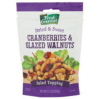 FRESH GOURMET Typical Of Sweetened Dried Cranberries And Honey Glazed Walnuts. No Off-Flavor Or Off-Odor. Dried & Cranberries & Glazed - 3.5 Ounce