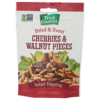 FRESH GOURMET Typical Of Sweetened Dried Cherries And Walnuts. No Off-Flavor Or Odor. Walnut Pieces - 3.5 Ounce