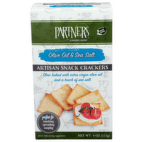 Partners Olive Oil & Sea Salt Artisan Snack Crackers - 4 Ounce