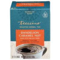 Teeccino Roasted Herbal Tea Dandelion Caramel Nut - 0.212 Ounce - 10 Count