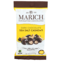 MARICH Chocolate Dark Sea Salt Cashew Panned 2-12. Cashews - 2 Ounce