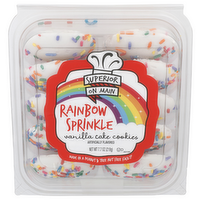 Superior On Main Iced Rainbow Sprinkle Vanilla Cake Cookies - 0.77 Ounce - 10 Count
