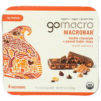 GOMACRO Double Chocolate + Peanut Butter Chips Macrobar Multipack - 2.3 Ounce - 4 Count