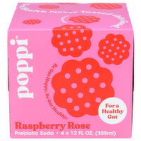 Poppi Raspberry And Lemon Flavored Prebiotic Carbonated Soft Drink - 12 Fluid Ounce - 4 Count