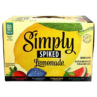 Simply Spiked Lemonade Beer Strawberry Blueberry Signature Watermelon - 12 Fluid Ounce - 12 Count