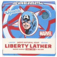 DR. SQUATCH Citrus Cedarwood Light Grit Marvel Liberty Lather Captain America Bar Soap - 5 Ounce