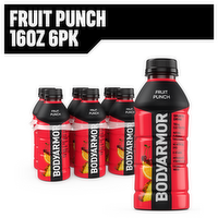 BODYARMOR Fruit Punch Sports Drink Bottles - 16 Fluid Ounce - 6 Count