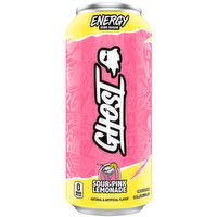 Ghost Zero Sugar Energy Drink Sour Pink Lemonade - 16 Fluid Ounce