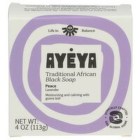 Ayeya Lavender Traditional Black Soap Bar, Peace - 4 Ounce