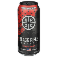 Black Rifle Coffee Company Fruit Punch Carbonated Caffine Energy Zero Sugar Drink, Freedom Punch - 16 Fluid Ounce