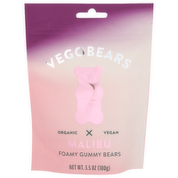 Vegobears Malibu Cherry & Raspberry Organic Vegan Foamy Gummy Bears - 3.5 Ounce