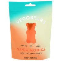 Vegobears Santa Monica Banana, Pineapple, Strawberry Organic Vegan Fruity Gummy Bears - 4 Ounce