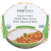 Food Earth Organic Indian Chick Peas Curry With Steamed Rice - 10.58 Ounce